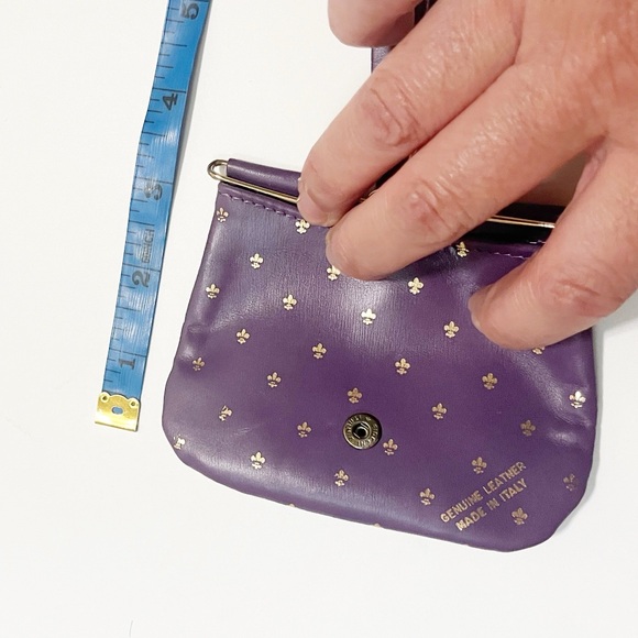 Florentine (Firenze) Genuine Leather Dark purple Coin Purse | Made in Italy - Picture 9 of 9